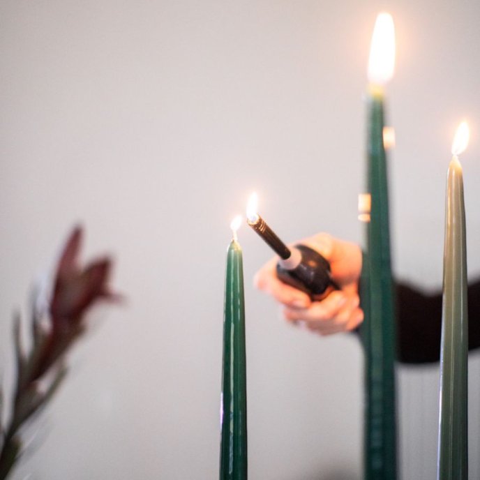 Hilke Herrgårdsljus mörkgrön glans