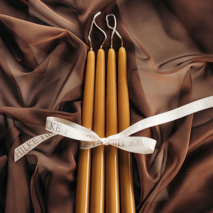 Herrgårdsljus Hilke Collection Senapsgul Glans