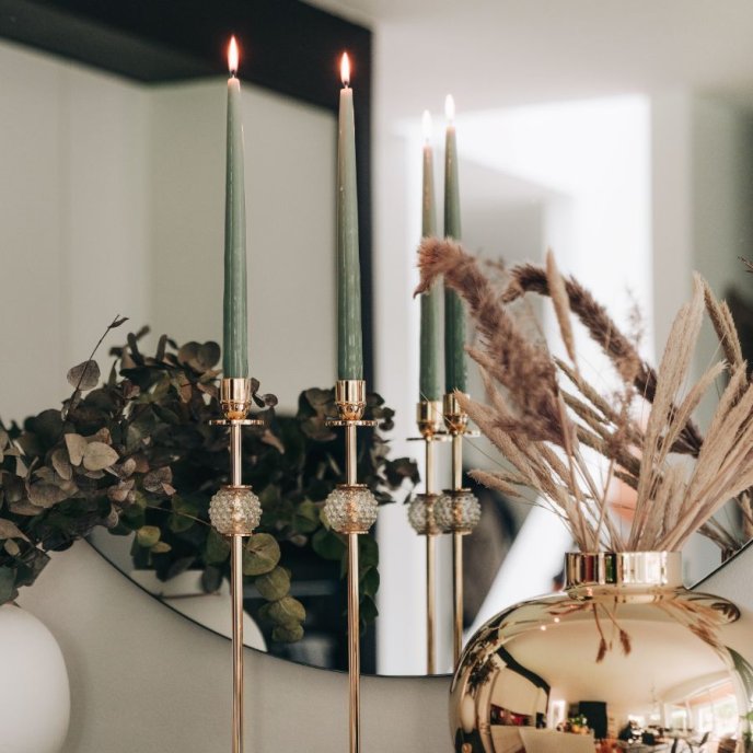 Hilke Herrgårdsljus mörkgrön glans