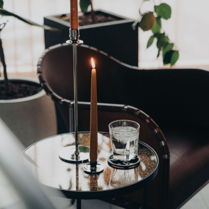 Herrgårdsljus Hilke Collection Senapsgul Glans