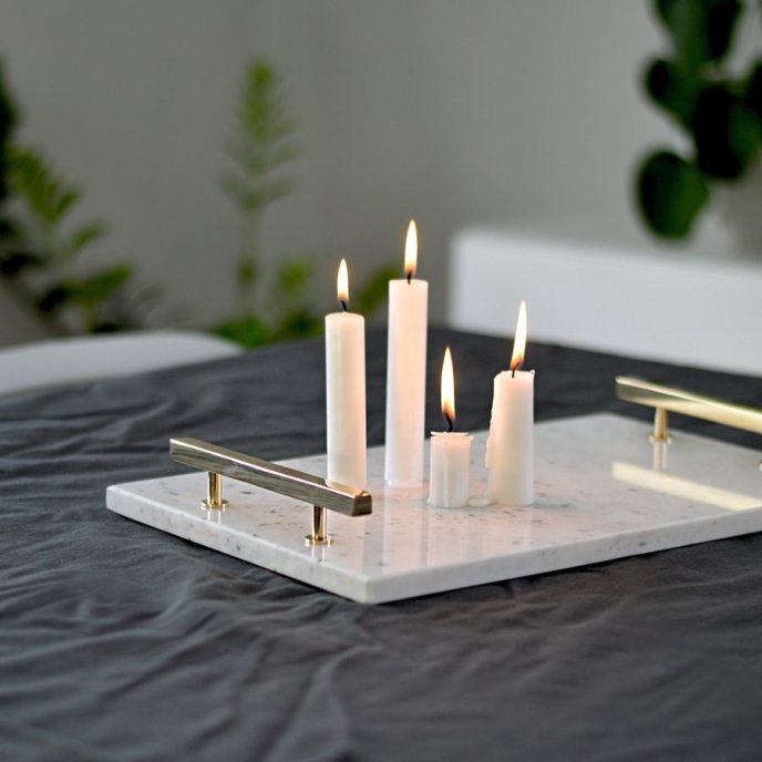 Bricka Marmor mässing Hilke Collection