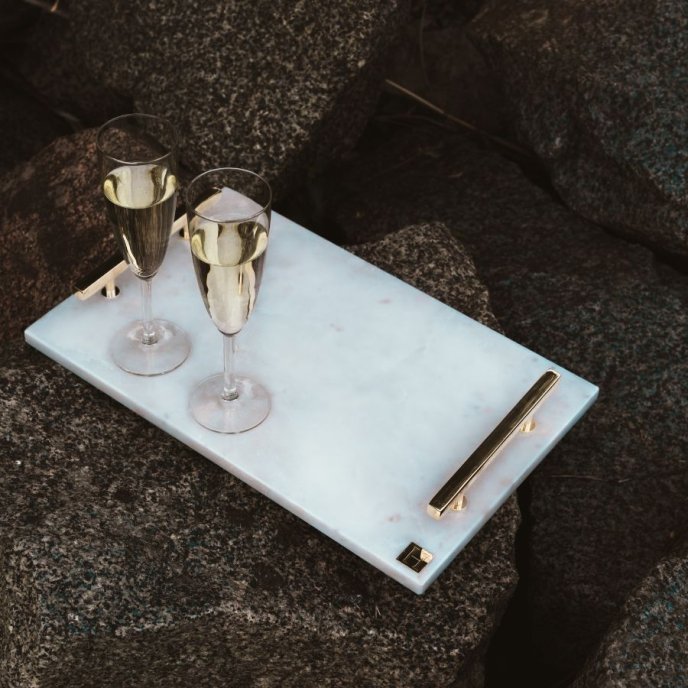 Bricka Marmor mässing Hilke Collection