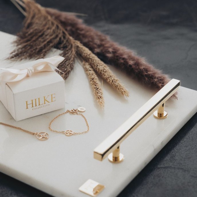 Bricka Marmor mässing Hilke Collection