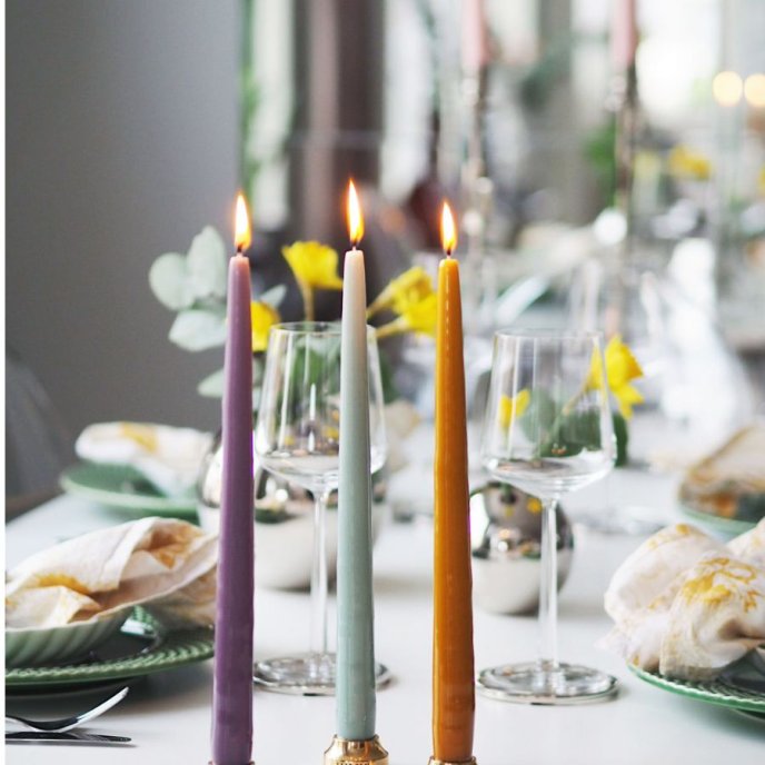 Herrgårdsljus Hilke Collection Senapsgul Glans