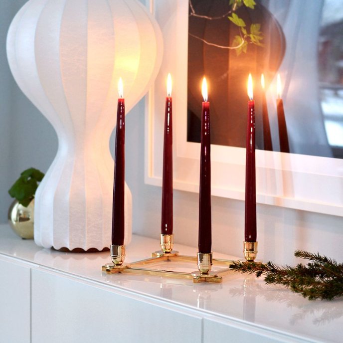 Hilke Herrgårdsljus | Vinröd Glans