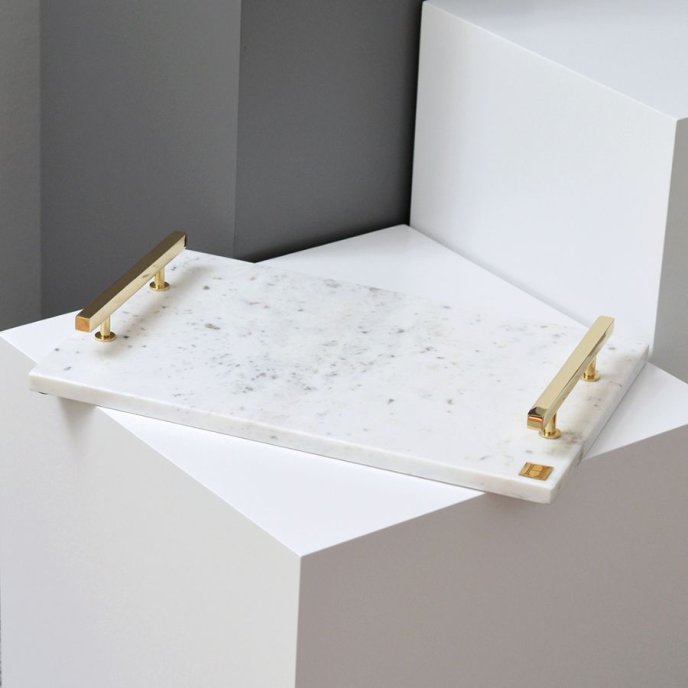 Bricka Marmor mässing Hilke Collection