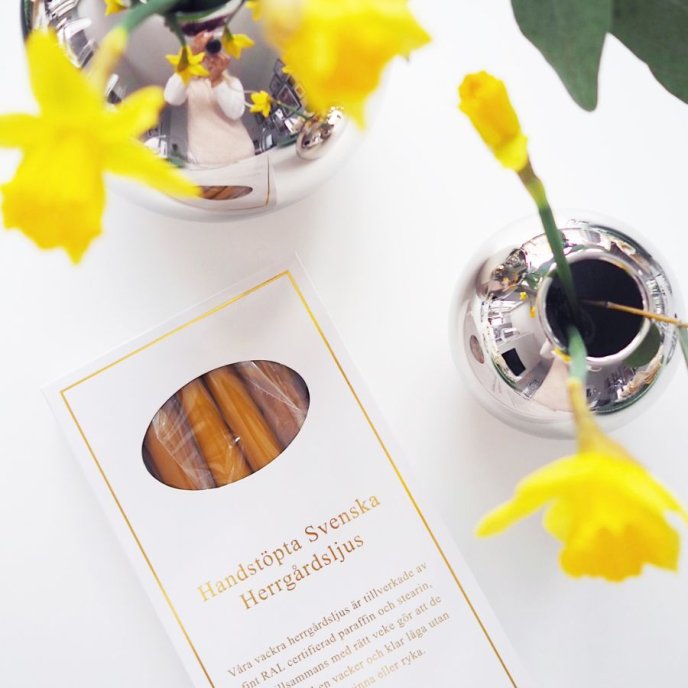 Herrgårdsljus Hilke Collection Senapsgul Glans