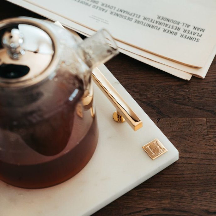 Bricka Marmor mässing Hilke Collection