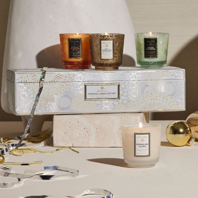 4 x Petite Pedestal Candle Gift Set Voluspa