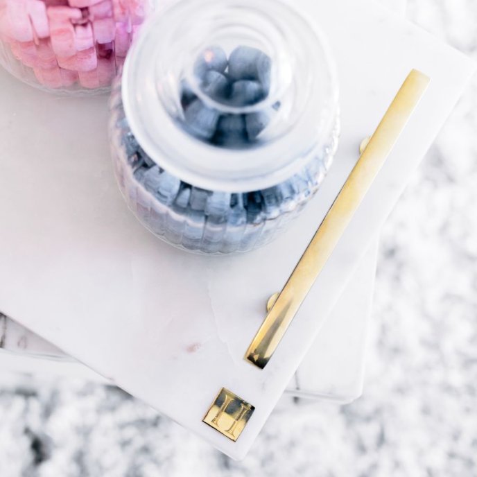 Bricka Marmor mässing Hilke Collection