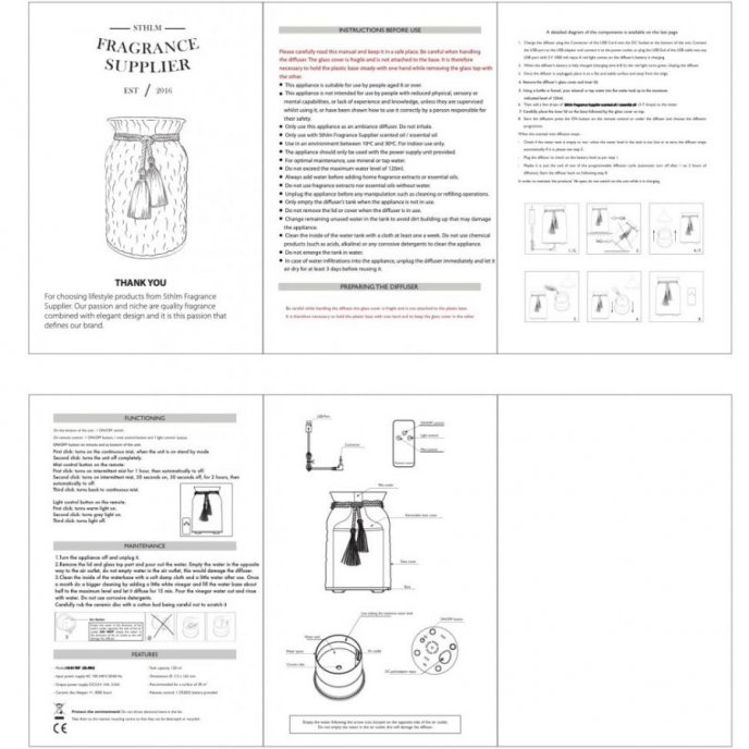 Aroma Diffuser Grey Tassel Edition sthlm fragrance supplier