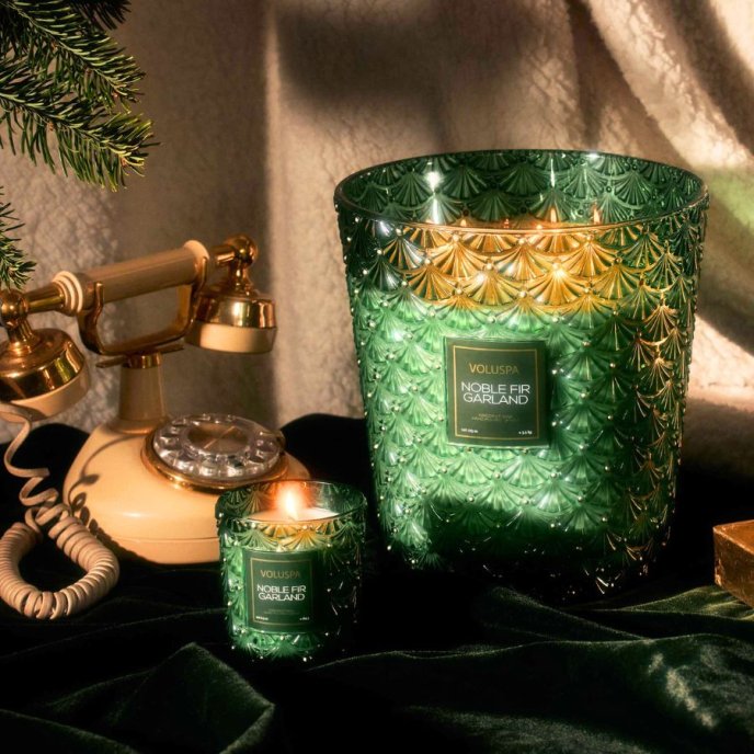 Boxed 5-wick Hearth Candle | Noble Fir Garland