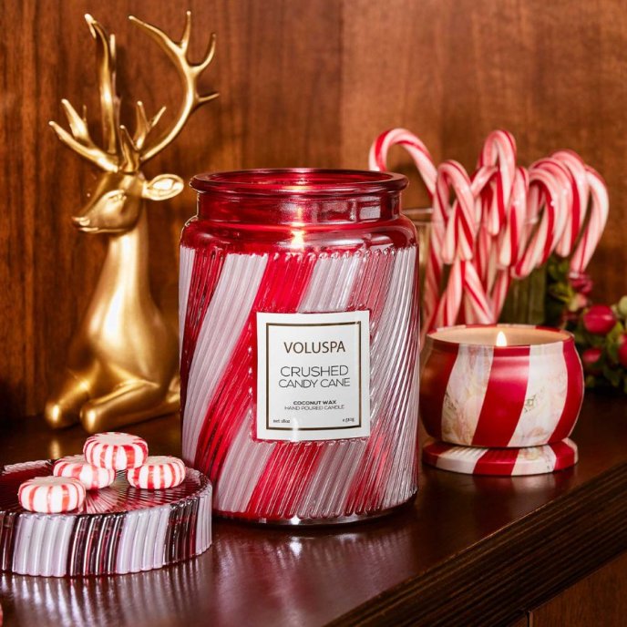 Mini Tin Candle | Crushed Candy Cane | Voluspa