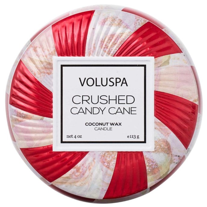 Mini Tin Candle | Crushed Candy Cane | Voluspa