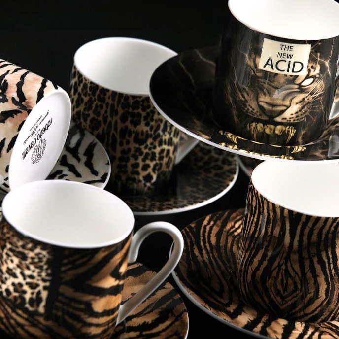 Giftset 2st Kaffekoppar | New Tiger | Roberto Cavalli
