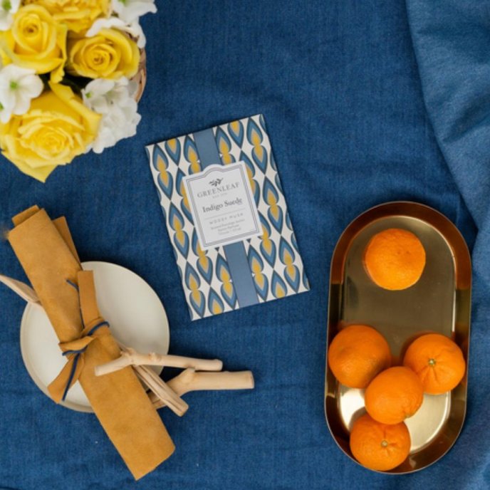 Greenleaf Sachet - Indigo Suede