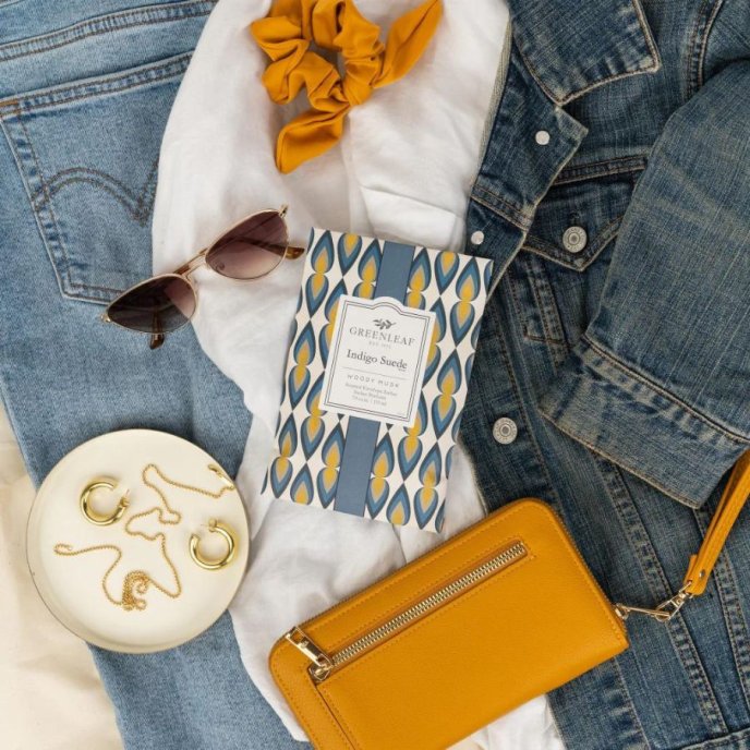 Greenleaf Sachet - Indigo Suede